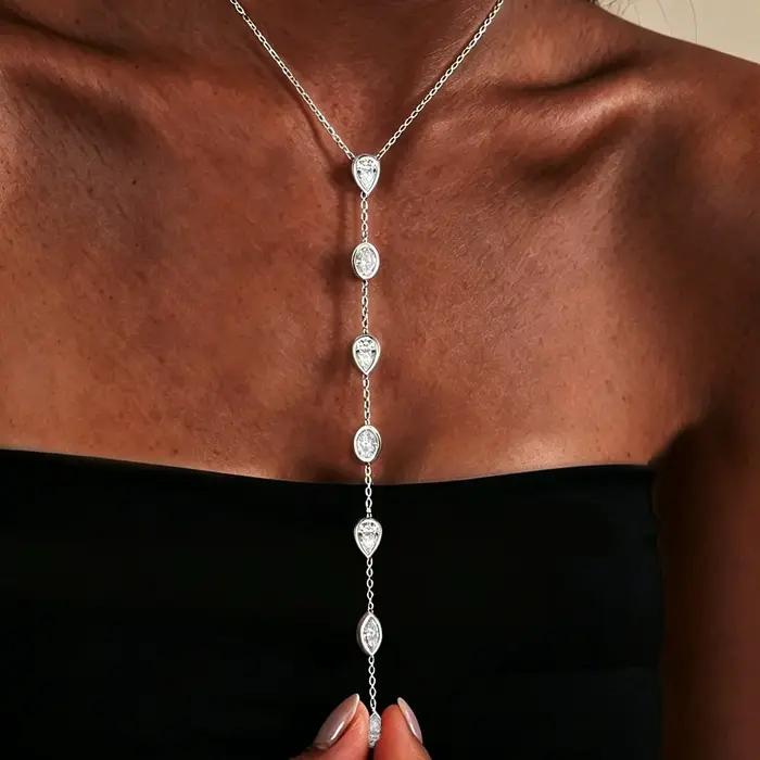 Collier Lariat Multi-Formes en Moissanite pour Femme