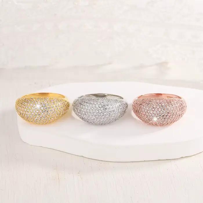 Bagues de luxe en diamant pour hommes et femmes, plaqué argent S925, or Rose 18 carats, bijoux Hip Hop pour fête d'anniversaire, cadeau de mariage