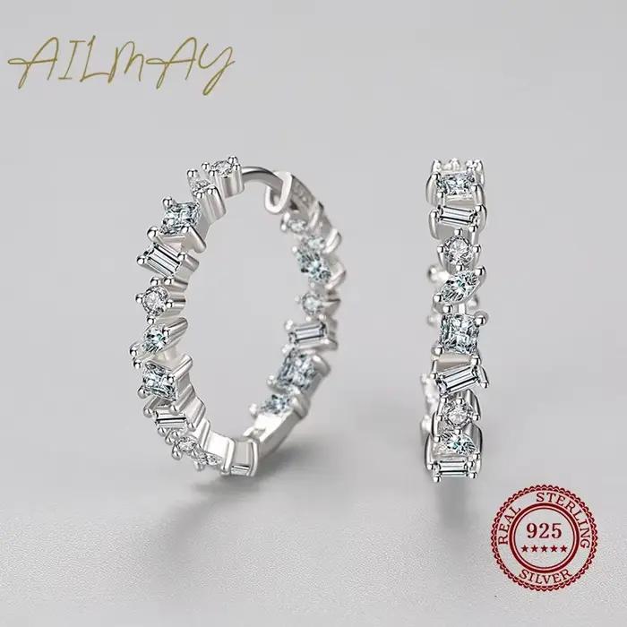Ailmay – boucles d'oreilles en Zircon transparent pour femmes