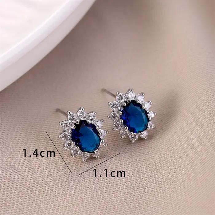 Boucles d'oreilles ovales en pierre pour femmes