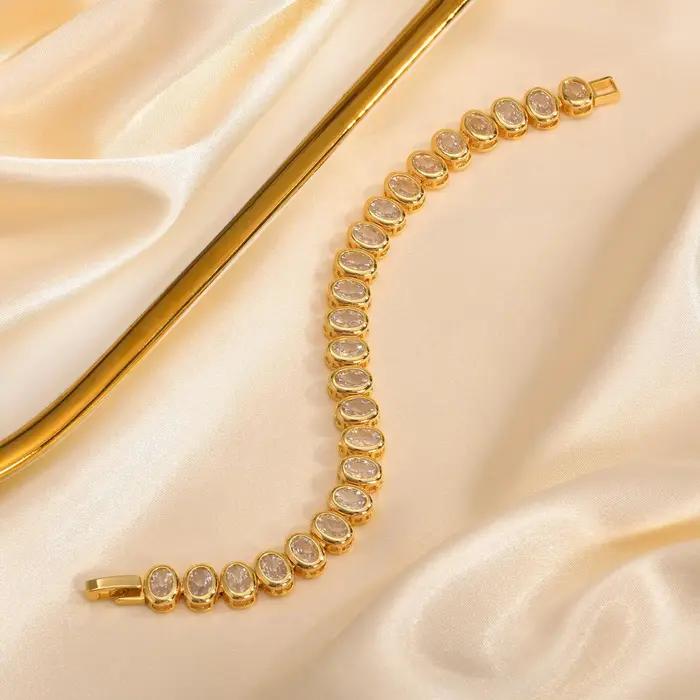 Bracelet de tennis, bracelet en chaîne de strass en zircone cubique CZ