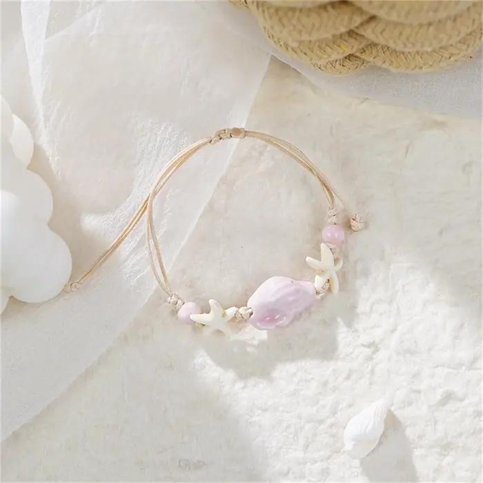 Bracelet bohème tortue de mer pour femmes, étoile de mer, hippocampe, coquille de perle, chaîne en métal réglable, bijoux de fête d'été sur la plage et les vacances