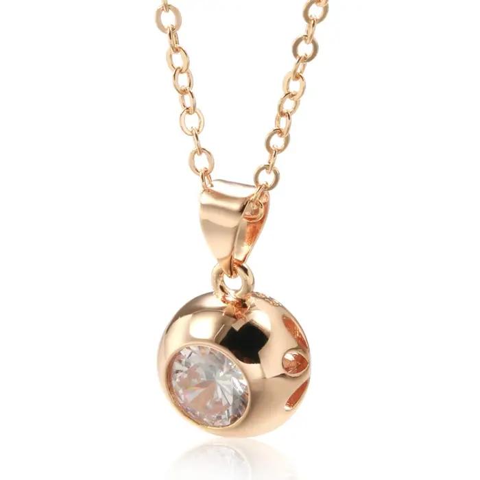 SYOUJYO – collier avec pendentif rond en Zircon naturel scintillant pour femmes