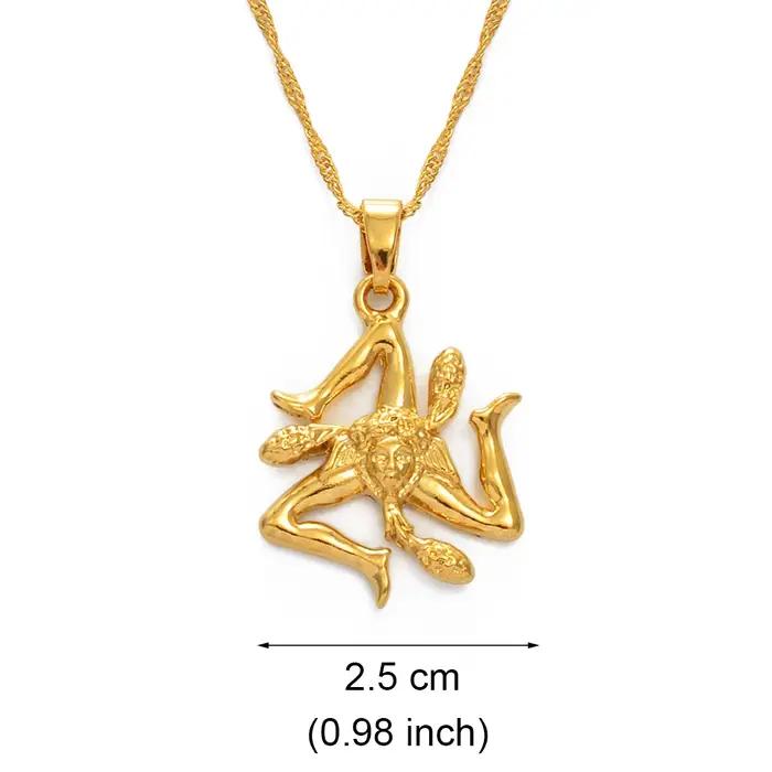 Anniyo sicile italie villes drapeau pendentif colliers