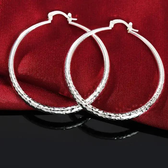 Boucles d'oreilles en argent Sterling 925 pour femmes, couleur or 18 carats, bijoux pour dames, gran