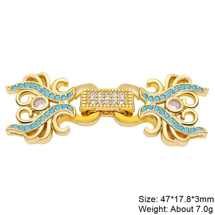 Juya 18K véritable plaqué or fabrication de bijoux montages à la main créatif connecteur attaches perle perles fermoirs accessoires fournitures