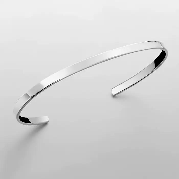 ELANDIS – Bracelet ouvert en acier inoxydable pour hommes, bijoux minimalistes, à la mode, en platine, cadeau de vacances populaire pour Couple