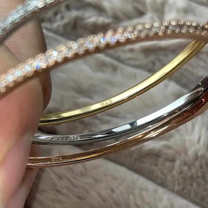 Bracelet en argent Sterling 925 pur avec diamants