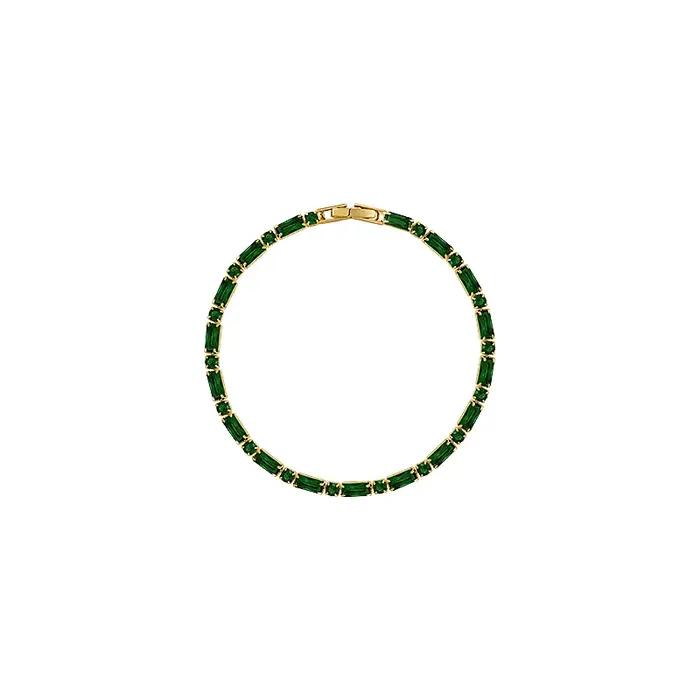 Bracelet de luxe français en alliage de cuivre et métal épissé en Zircon vert