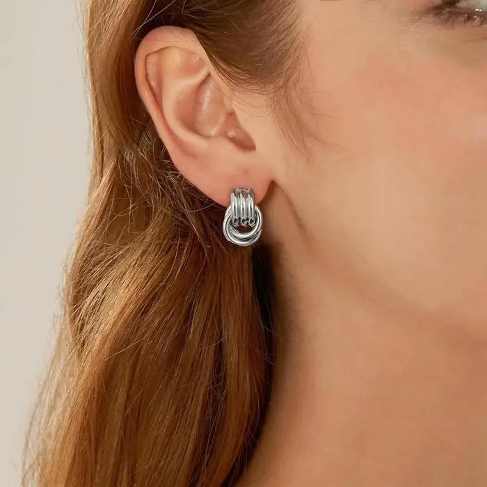 Boucles d'oreilles à nœud plaquées or 14 carats hypoallergéniques pour femmes élégantes occasions spéciales mode moderne