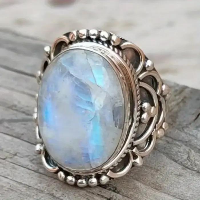 Bague Boho en pierre de lune