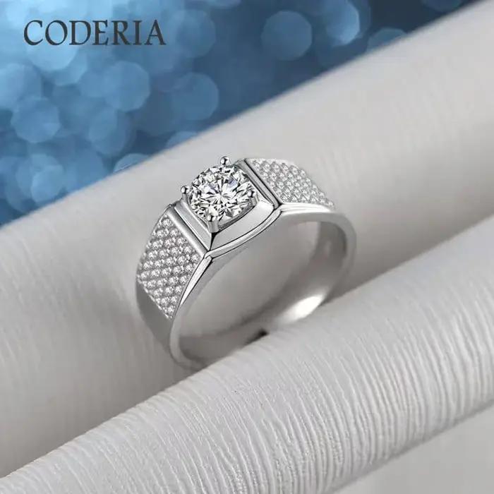 Bague en argent sterling 925 sertie de Moissonite de haute qualité pour hommes, romantique et élégante, idéale pour les occasions spéciales et les cadeaux de fiançailles