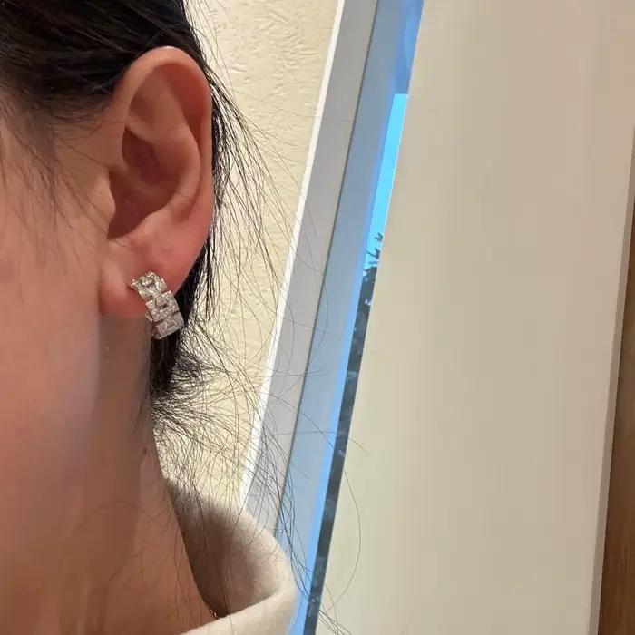 Musla offre spéciale nouveau pur 925 bijoux en argent Sterling chaîne boucles d'oreilles Design de luxe de mariage mode fête argent diamant boucles d'oreilles