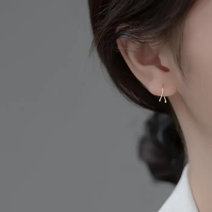 Boucles d'oreilles en argent sterling 925 La Monada pour femmes, design géométrique moderne, bijoux élégants pour diverses occasions