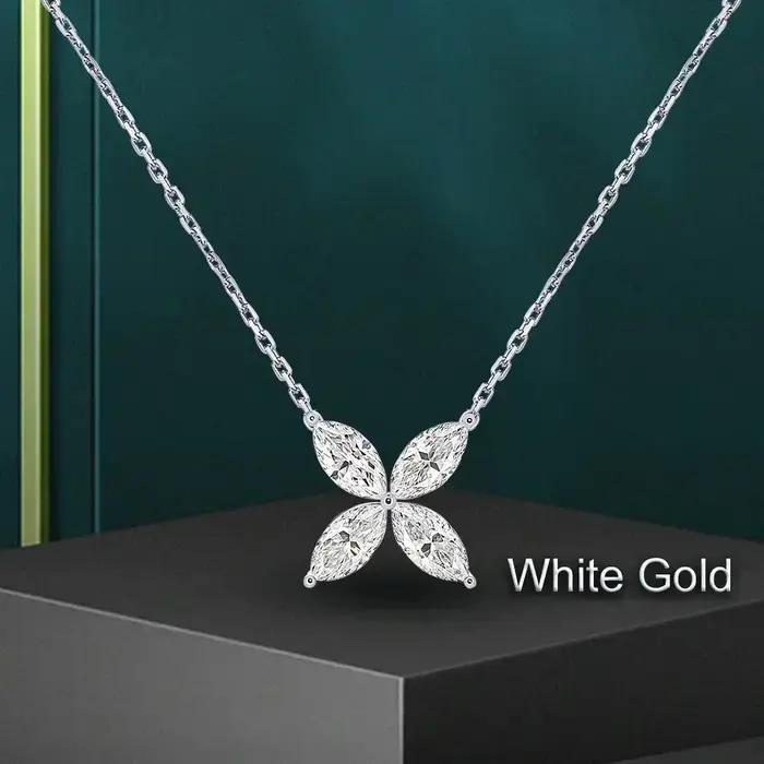 Ensemble de bijoux Moissanite en forme de papillon pour femmes, en argent Sterling 925, colliers en