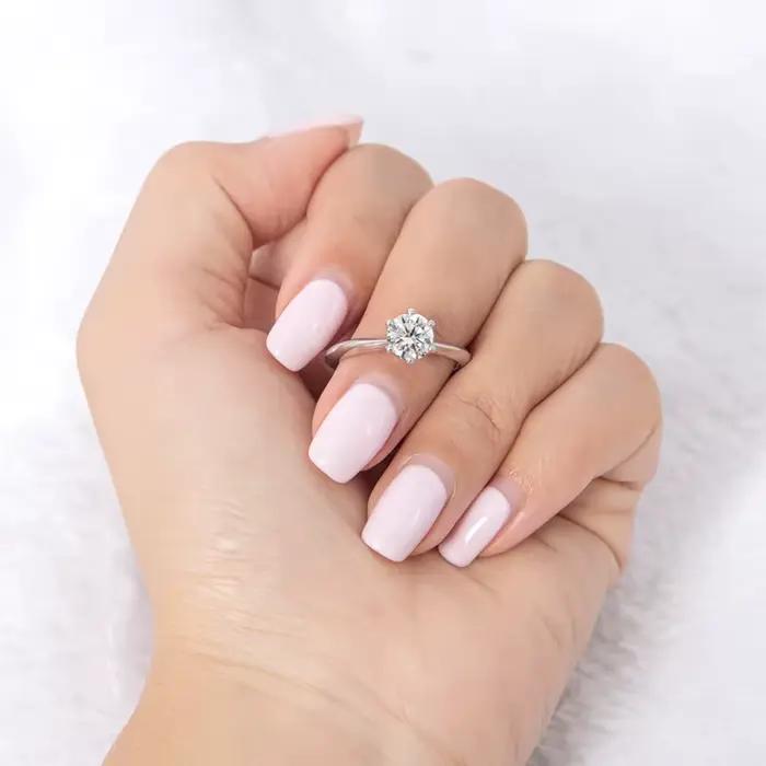 Bague de Fiançailles en Argent 2023 et Or Blanc 18K