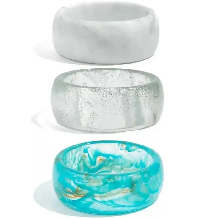 Bracelet vendange géométrique résine épaisse tracker d'humeur femme occassions spéciales