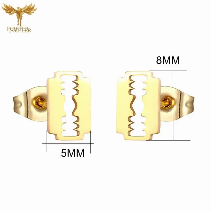 Boucles d'oreilles clous en acier inoxydable doré pour hommes