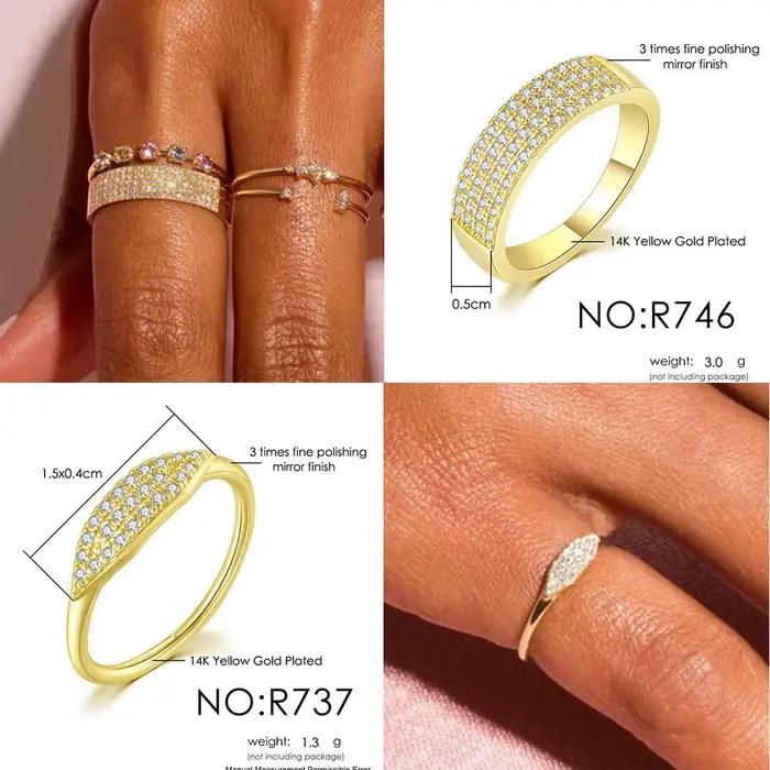 Bague à empiler délicate minimaliste pour femmes