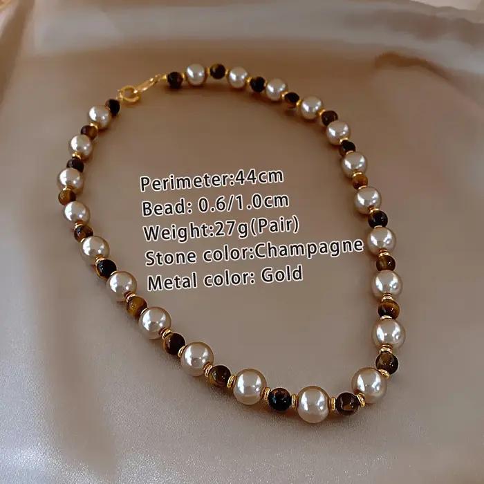 Maillard – collier de perles de Champagne en forme d'oeil de tigre naturel, bijoux à la mode pour fe