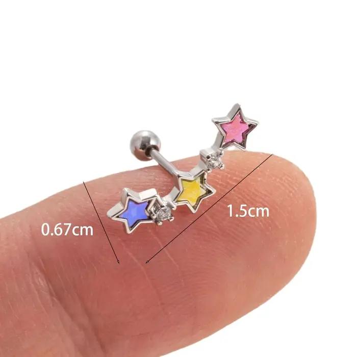 Boucles d'oreilles clous avec étoiles acryliques colorées bijoux de piercing hypoallergénique pour femmes occasions spéciales et quotidienne