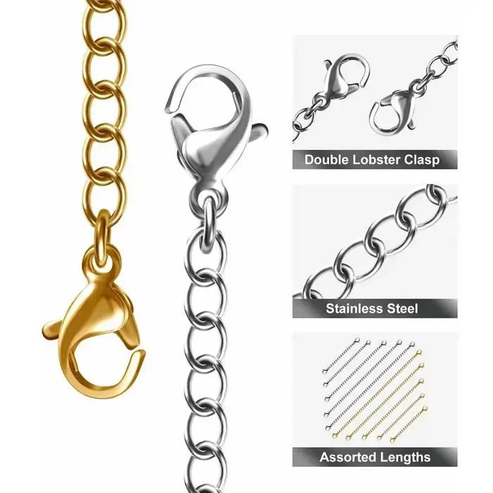 Extension de chaîne de sécurité 6 ''or argent noir 3''