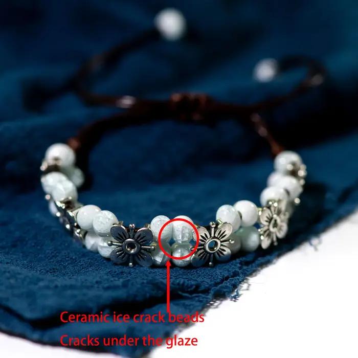 Bracelets en perles de céramique pour femmes, faits à la main, style bohème