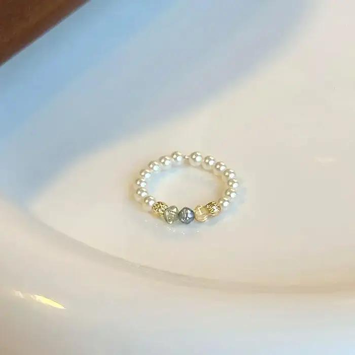 Bagues en perles de couleur de haute qualité pour femmes