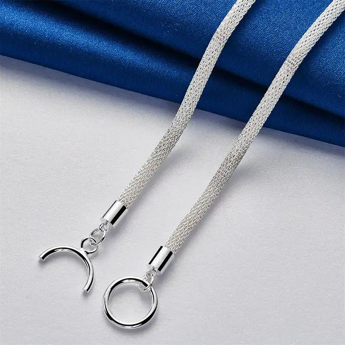 Collier en argent sterling 925 simple et élégant pour hommes et femmes occasions spéciales engagement mariage