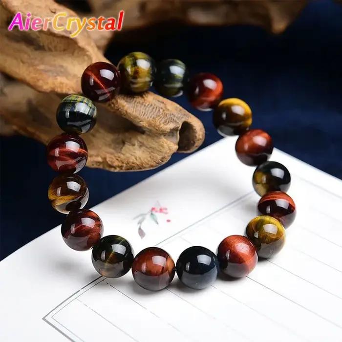 Bracelet œil de tigre coloré pour hommes et femmes