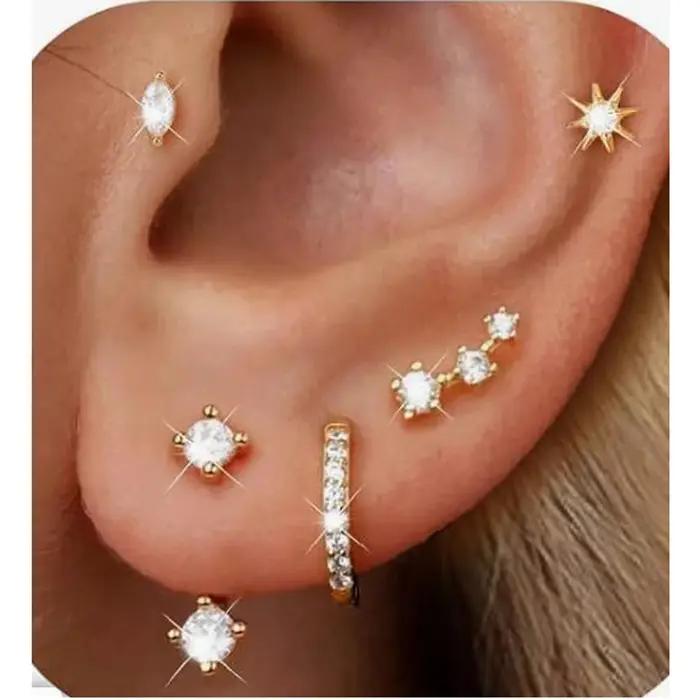 Boucles d'oreilles hypoallergéniques en or 14 carats pour femmes