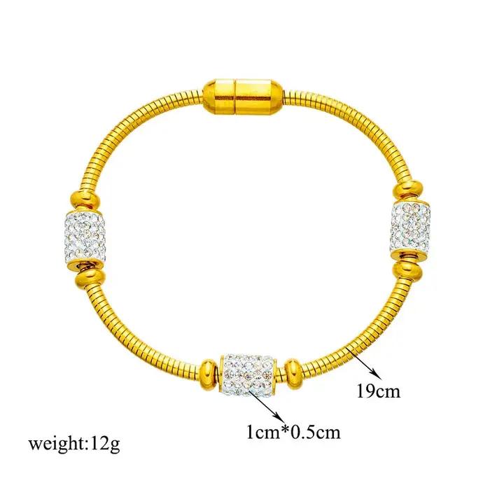 DIEYURO – Bracelet en perles de zircone pour femmes et filles