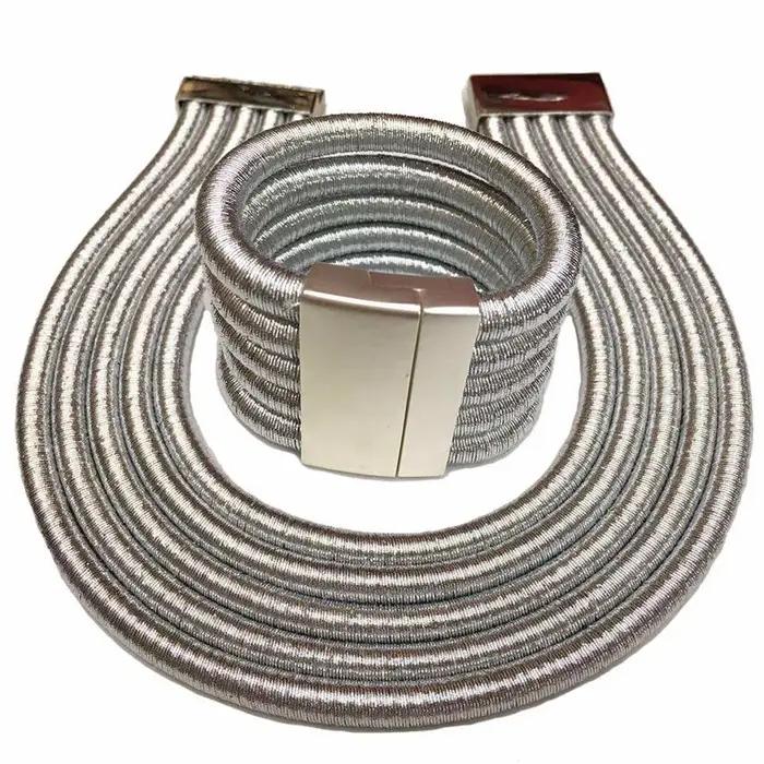Ensemble de bijoux africains mode collier ras du cou bracelet magnétique bouton pour femmes occasions spéciales