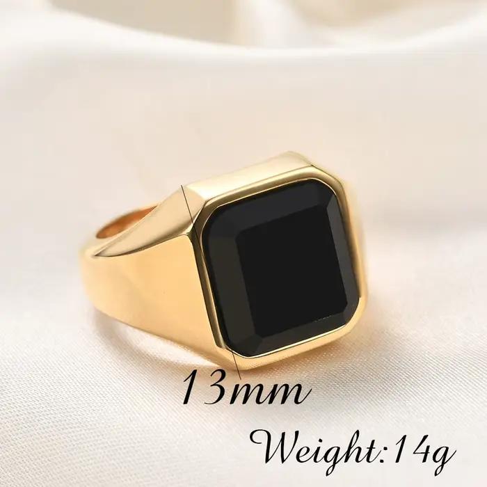 VQYSKO 2025 bague créative Unique en acier inoxydable, Simple et à la mode, bague polyvalente sertie de diamants carrés de 13MM