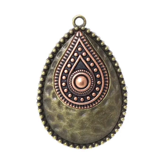 Pendentifs en forme de larme rétro vintage ethniques bohèmes pour femmes, boucles d'oreilles, collie