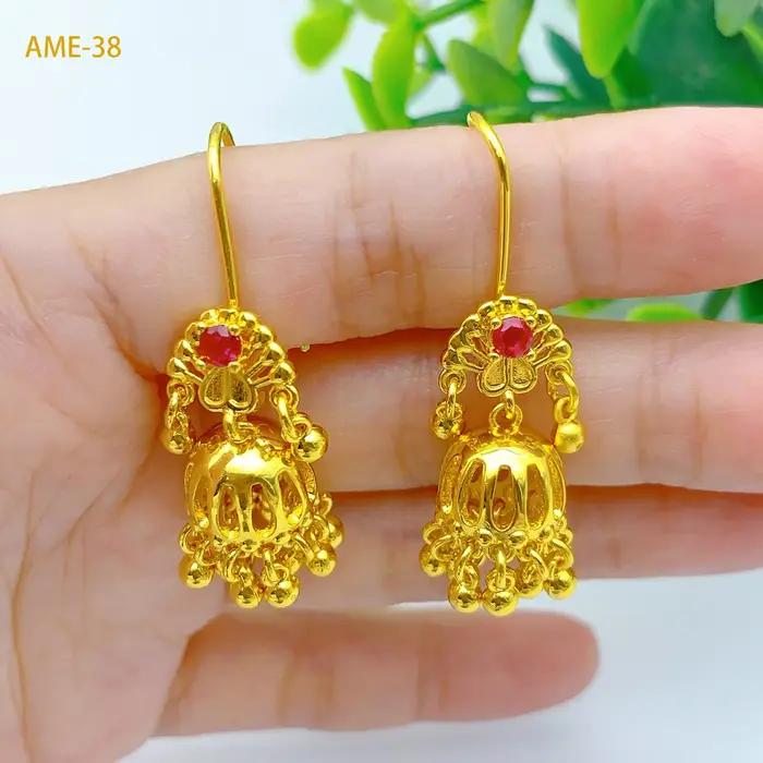 Boucles d oreilles bohèmes cloche pampilles en or 24k pour femmes élégantes occasions spéciales style italien