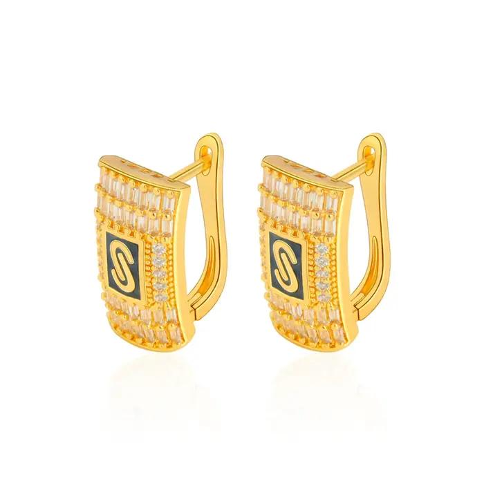 Boucles d'oreilles à Clip plaquées or 21 carats