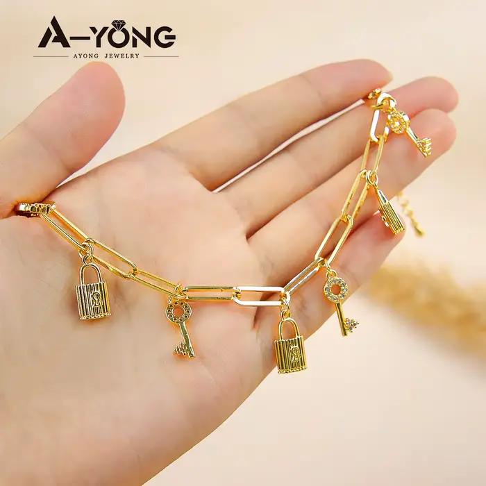 Bracelet de mode de dubaï plaqué or 21 carats