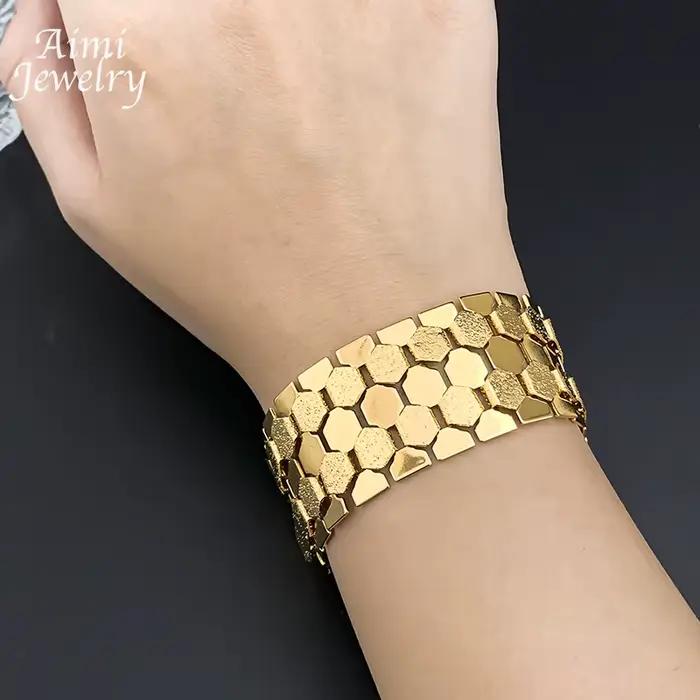 Ensemble de bijoux vintage plaqué or 18 carats pour femmes, collier/boucles d'oreilles/bracelet, mariage, soirée à thème, anniversaire, cérémonie de remise de diplôme