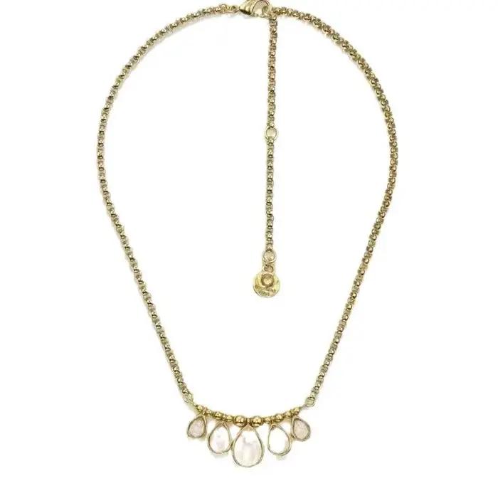 Collier en cristal naturel avec chaîne robuste pour femmes élégantes et occasions spéciales复古文学艺术,优雅简约大方天然水晶吊坠项链女性佩戴