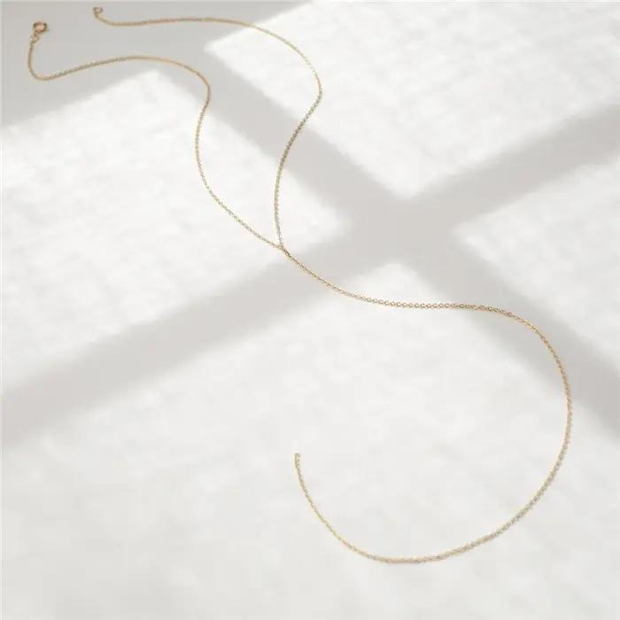 Collier en Y rempli d'or 14K