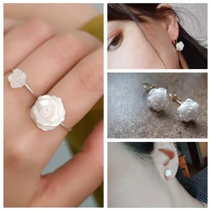 Perles de fleur de camélia sculptées 8/10/12mm