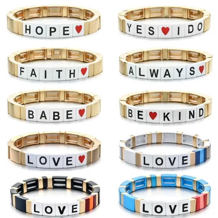 Bracelet à carreaux personnalisé pour femme