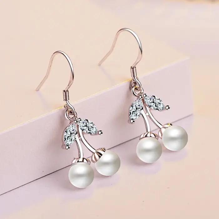 Boucles d'oreilles en argent regardé 925 pour adolescentes