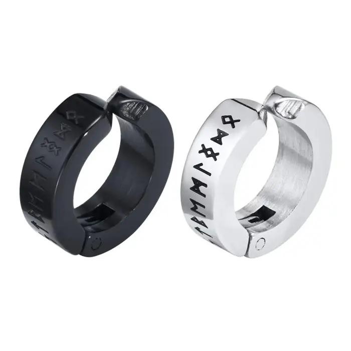 Boucles d'oreilles créoles Rune Viking pour hommes