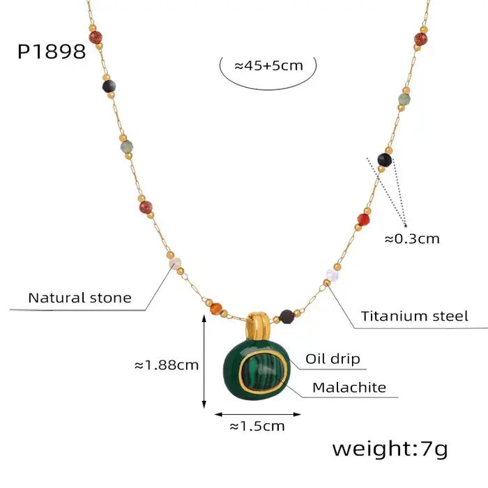 Collier pendentif malachite pour femme