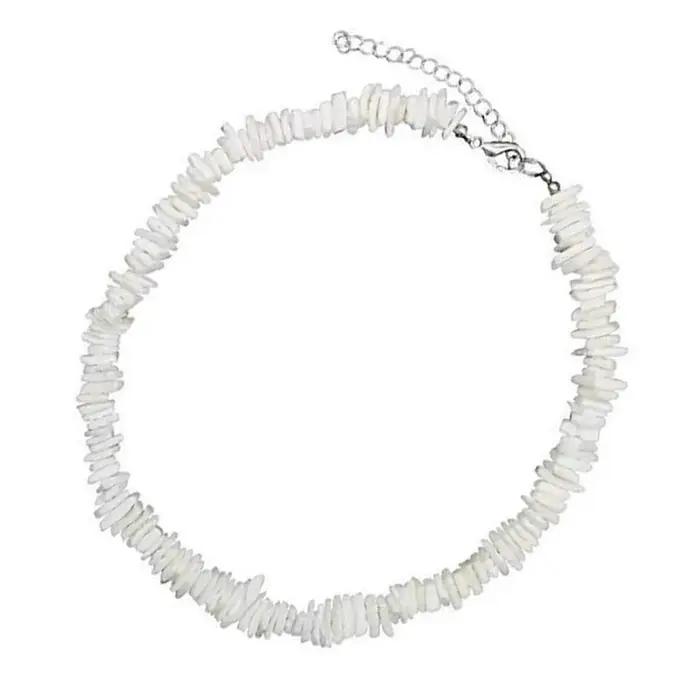 Collier de conque blanche pour femmes et hommes