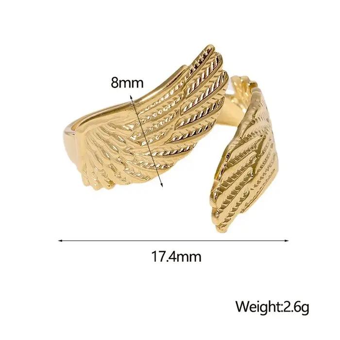 Bagues en plumes en acier inoxydable pour femmes et hommes