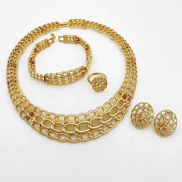 Ensemble de bijoux en or de Dubaï pour femmes
