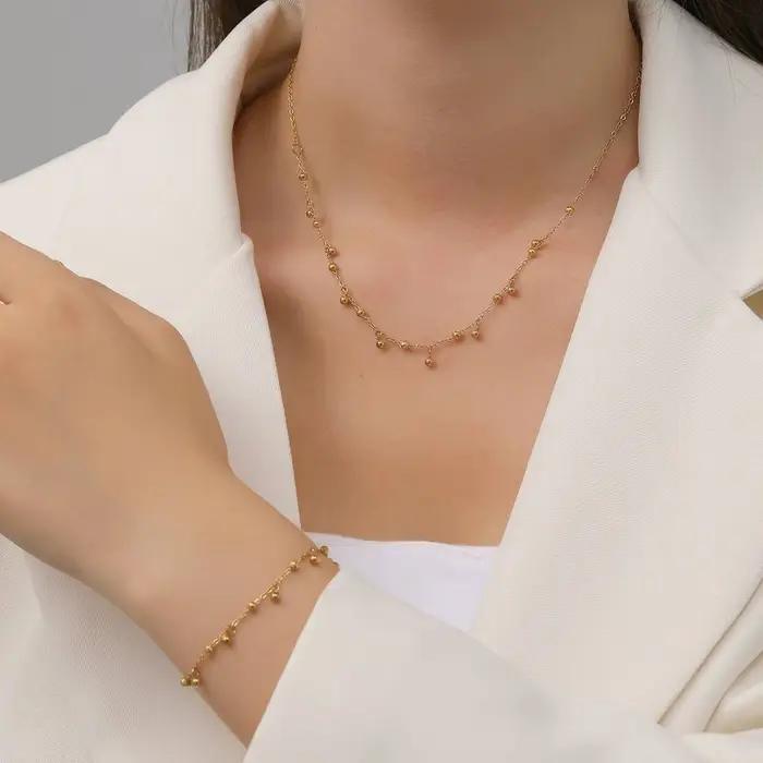 Collier minimaliste en or avec pendentif en forme de haricot pour femmes et filles
